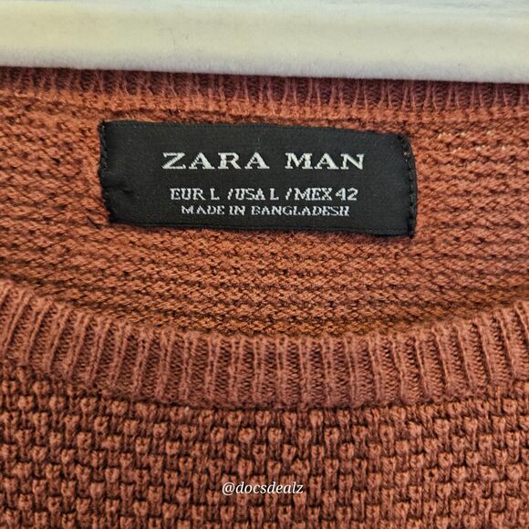 Zara Man Orange Sweater Men's Size Large - Picture 3 of 4